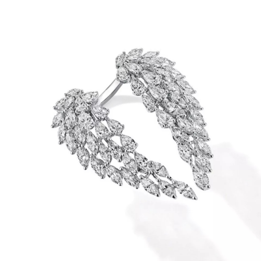NEW Silver Angel Wings Opening Adjustable Ring - Picture 4 of 5